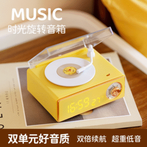 Retro Bluetooth Speaker Black Record Player Bluetooth Rechargeable Card Slot Bluetooth Glue Speaker Exhibition Gift Desktop Subwoofer
